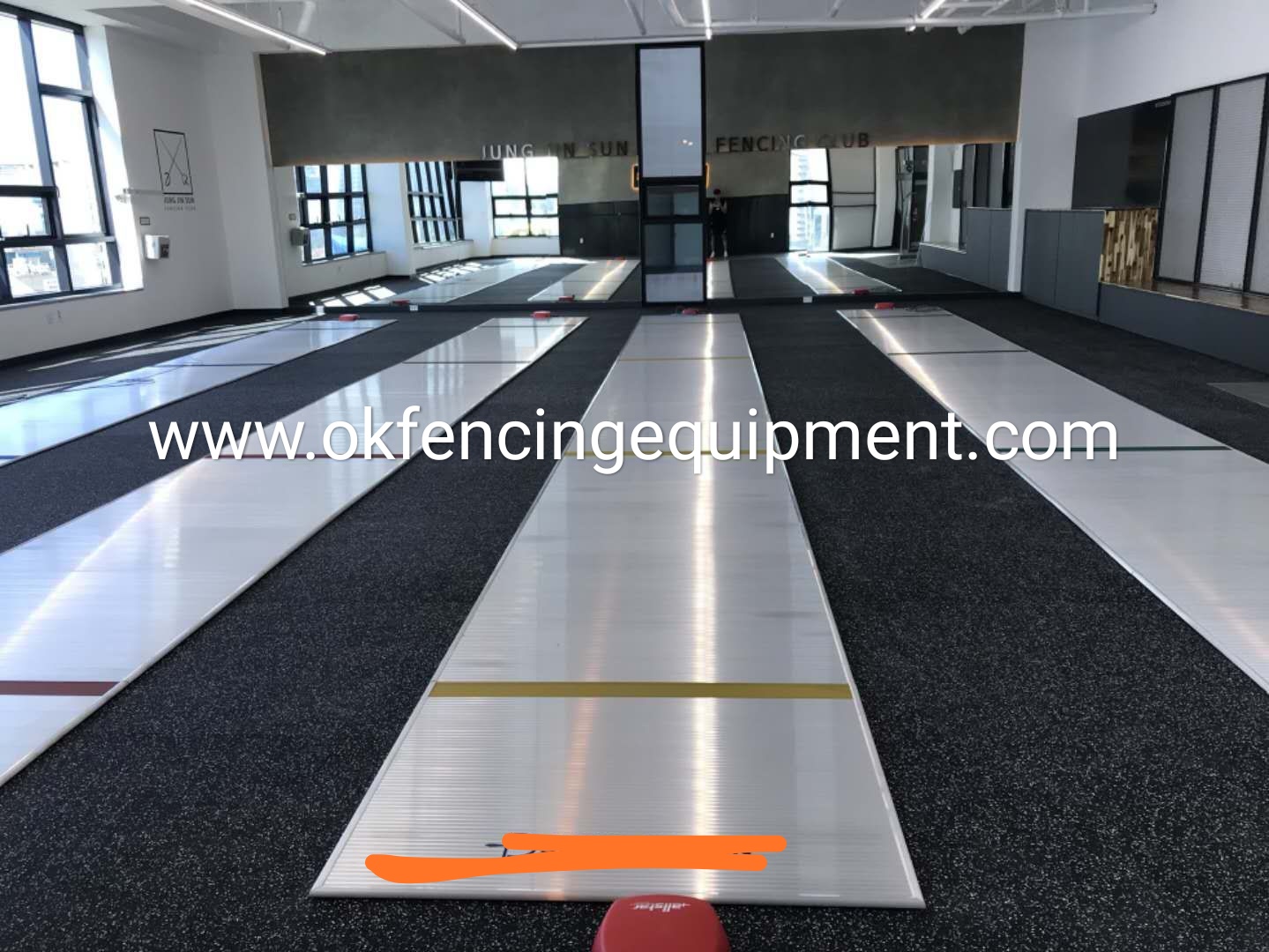 FIE aluminium alloy fencing piste from OK Fencing used for fencing club and fencing school